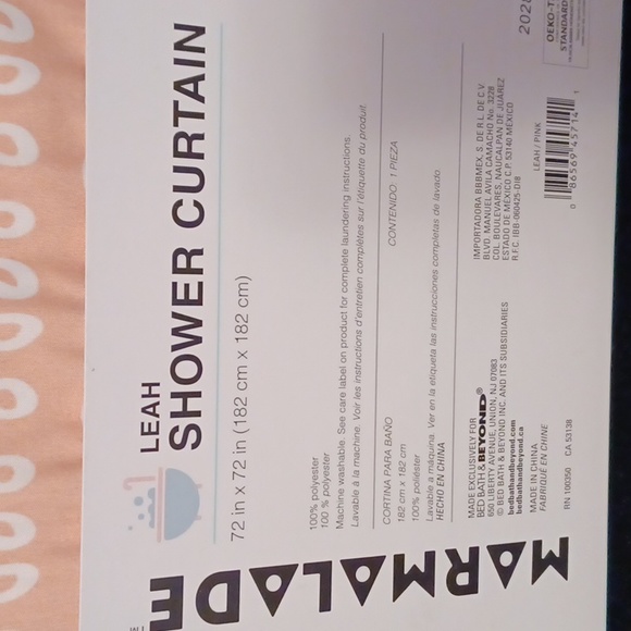 New Marmalade Pink Leah Shower Curtain 72 in x 72 in - Picture 4 of 4